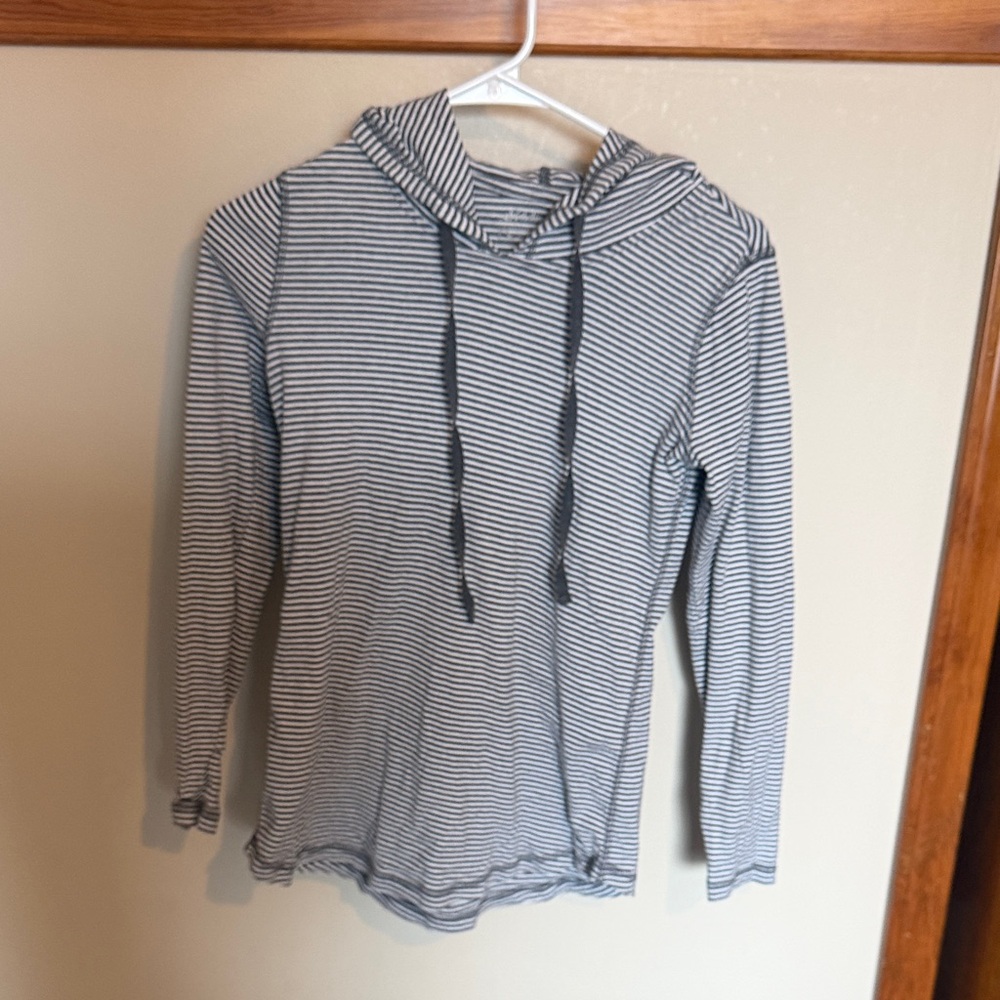 Eddie Bauer Black and White Striped Hoodie